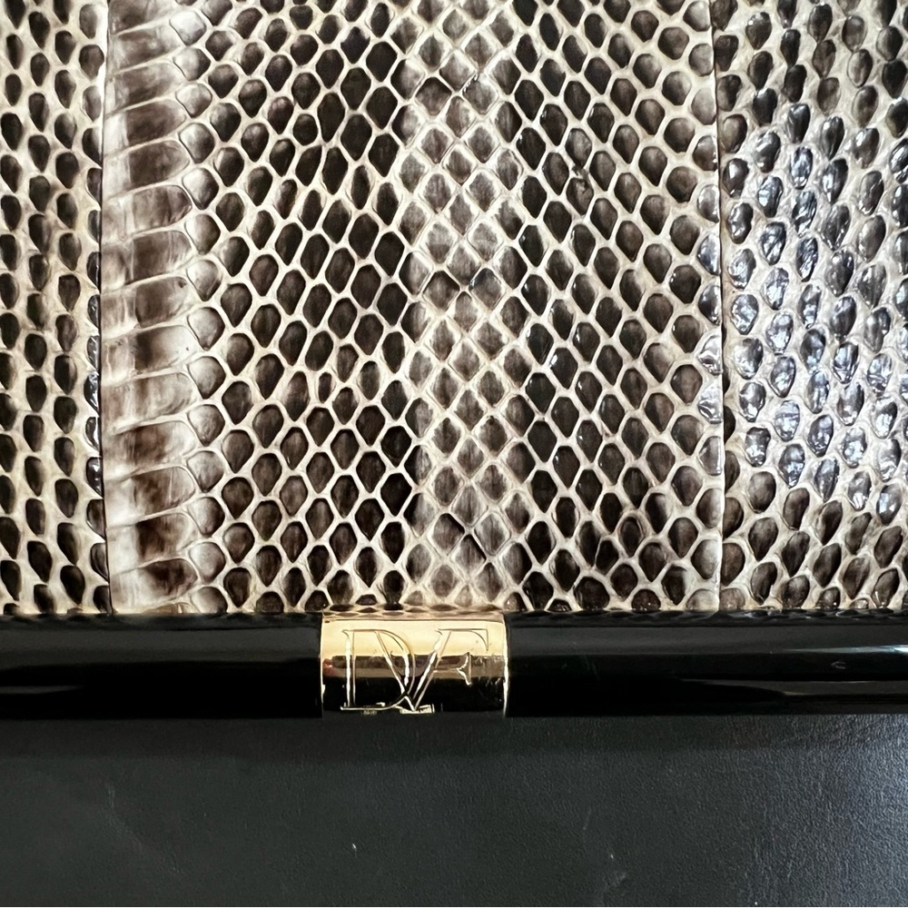Diane Von Furstenberg Black Python Embossed Leath… - image 3